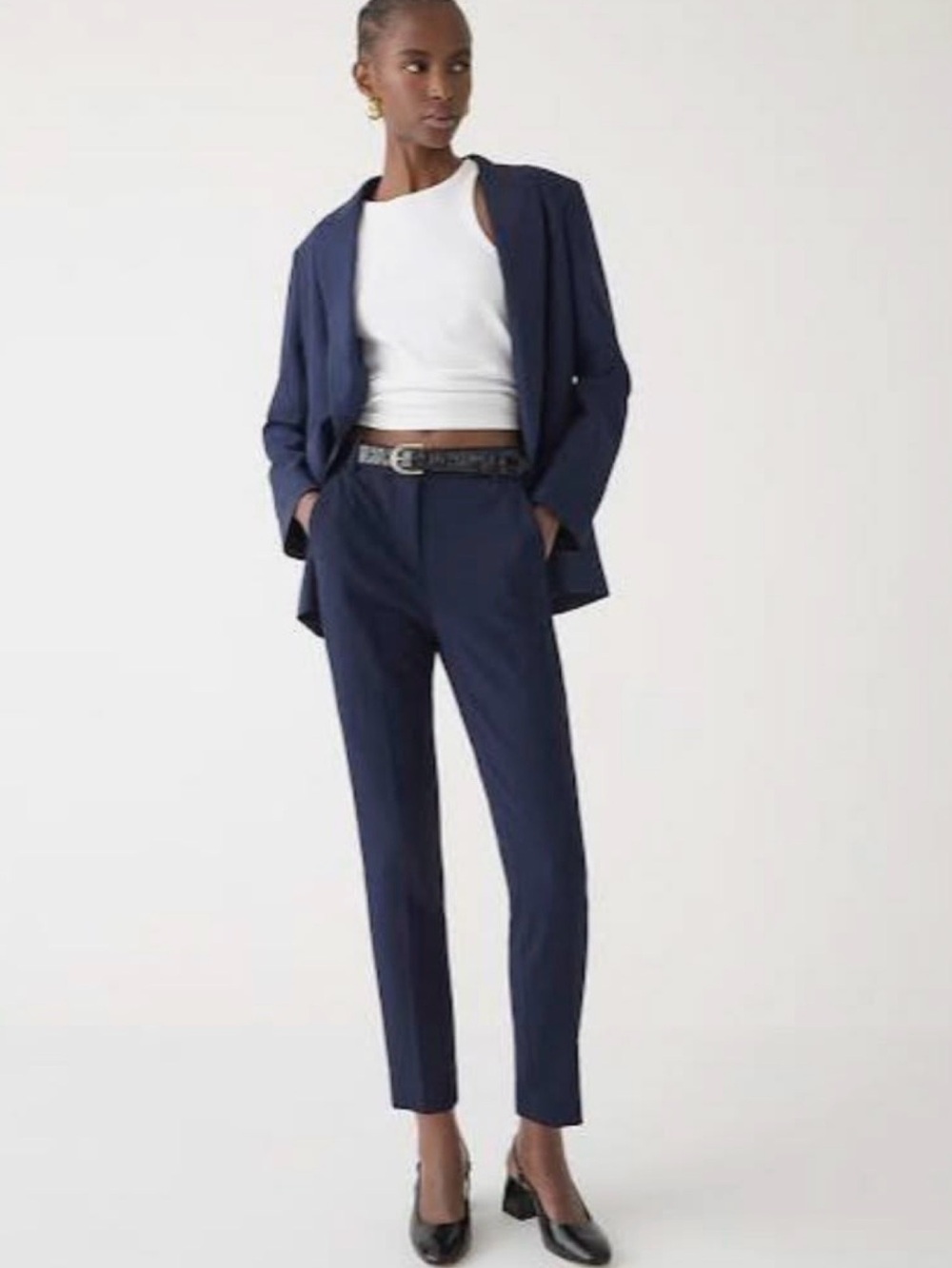 J. Crew Cameron Four Season Stretch Pants, Navy Size 12 Like New